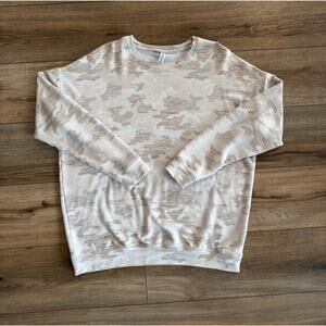 Athleta Pure Luxe Printed Sweatshirt in a camouflage print Size Medium